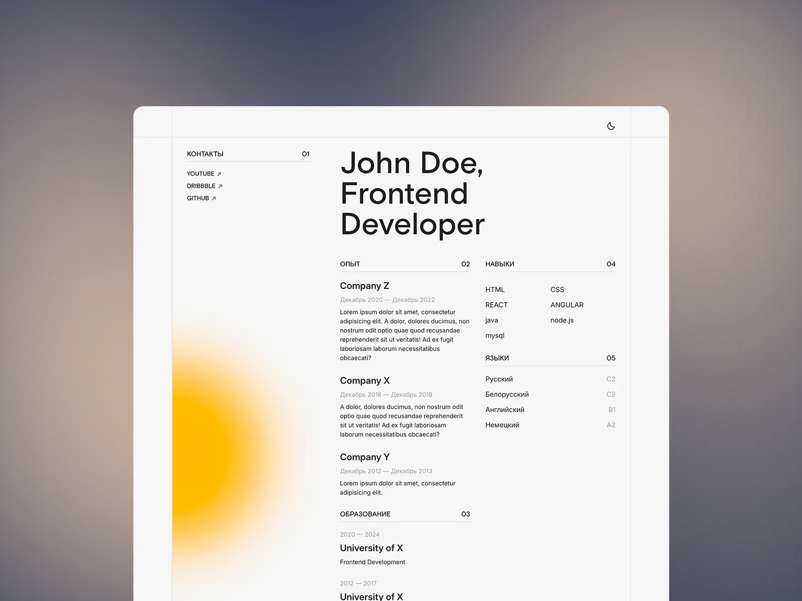 Шаблон резюме - 5